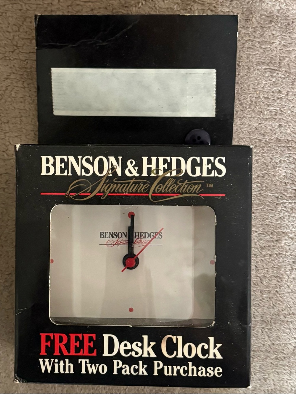 Benson & Hedges Signature Collection Desk Clock - Black and White